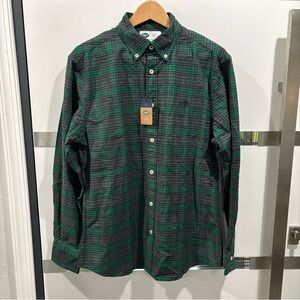 Charles Tyrwhitt New York Jets Shirt Mens Medium Green Plaid Oxford NFL NWT